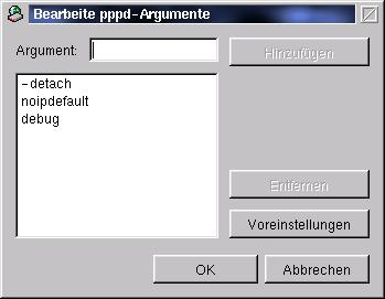 pppd-Argumente